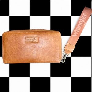 Wrangler Brown Leather women's Wallet with Strap